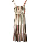 Ces Femme Striped Tiered Adjustable Straps Maxi Dress Women's Medium Size 8 Photo 3