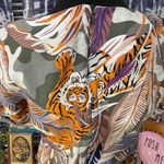 Topshop Women’s  Short Sleeve Tiger and Camo Print Shift Dress Spring Vacay Sz L Photo 9