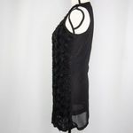Black sleeveless floral mini dress with 3D flowers design Size XXS Photo 6