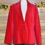 Vintage Womens 20 Red Velvet Double Button Blazer Jacket Holiday Party Christmas Size undefined Photo 0