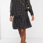 ASOS  Y.A.S chiffon smock dress with drop hem mixed floral and stripes size S Photo 4