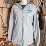 Roots  Canada Baby Blue Snap Button Hooded Windbreaker Rain Jacket Photo 2