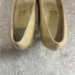 Salvatore Ferragamo Vintage  Gold Leather Pumps Heel Italy Shoes Size 8 Photo 5