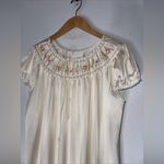 lorraine nightgown‎ Medium Ivory Nylon Midi Punk Floral Embroidery Detail Photo 2