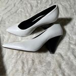 Rebecca Minkoff  Size 8 Zuria White Leather Black Heel Neutral Classic Heritage Photo 5