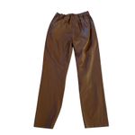 ANINE BING  Brown Faux Leather Pants MEDIUM Tapered Trouser Office Designer $349 Photo 9