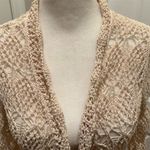 Pattyboutik Women's Ivory Open Front Loose Knit Boho Chic Cardigan Sweater Photo 2