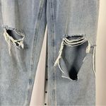 PacSun  Classic 90's Boyfriend Size 24 Blue Ripped Straight Leg Jeans Thrashed Photo 2