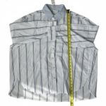 American Eagle AE Aerie Good Day Button Down Shirt Marbled Blue Stripe NWT Small Photo 4