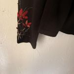 Emma James Sweater Vintage Small Black Embroidered Floral Cardigan Top Beaded Photo 2