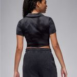 Jordan  collared knit top in smoke gray large Photo 8