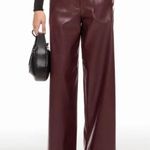 Ronny Kobo Faux Leather Wide Leg Pants Size 10 Brown Photo 0