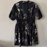 Floral Mini Dress With Puff sleeves Black Size 1X Photo 6