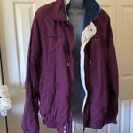 Holloway Retro 2000s Unisex Purple Burgundy white  lightweight windbreaker bomber jacket Size L, measurement in pics #streetwear #y2k #grunge Photo 0