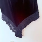 Victoria's Secret VTG Y2K  Black Velvet and Lace Detail Strappy Bodysuit Sz M Photo 7