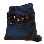 True Religion Jeans Denim Horseshoe Back Pockets Straight Black 29 #1502 Photo 5