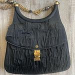 Lou Taylor Vintage Ruched Crossbody Bag Black & Gold Photo 4