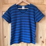 Columbia 𝅺 Striped Cotton V-Neck athletic performance Tee Women’s Size XL Photo 6