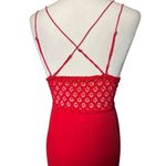 Free People NEW Size S Adella Maxi Slip Dress Sleeveless Boho Crochet Lace Red Photo 4