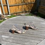 H by Halston  loft Heeled Sandals Snake Print‎ 9 Size Block Heel Straps Casual Photo 1