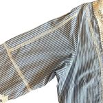 ⭐️Kanishka blue and white striped embroidered blouse size XL Photo 1