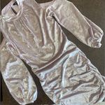 EXPRESS  Crushed Velvet Cold Shoulder Dress in Pale Pink - size medium Photo 3