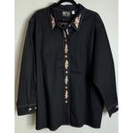 Bob Mackie  Wearable Art 2X Embroidered Maypole Dance Button Front Shirt Top NEW Photo 1