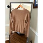 Calligraphie Gold Shimmer Wrap Sweater Metallic Knit Top Large Gray Photo 6