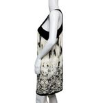 Silence + Noise Silence Noise Dress Women Medium Cream Black Scarf Print Shift Mini Casual Party Photo 2