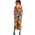 Lulus Women’s Honolulu Golden Yellow Floral Print Off Shoulder Jumpsuit Size S Photo 1