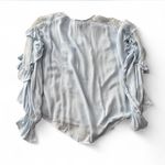 Love Riche Baby Blue Lace Trimmed Blouse Photo 3