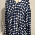 Carly Jean Los Angeles  Navy and White Plaid Shirt Photo 0