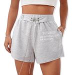 SheIn Grey Chain Detail High Rise Shorts Photo 3