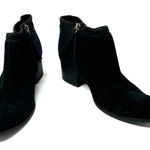 Toms  Size 6.5 Boots Black 2" Heel Side Zip‎ Pointed Toe Leather Suede Workwear Photo 0