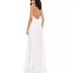 Mac Duggal  White Rosette Halter Gown Style Size 4 NWT Photo 1
