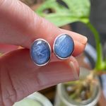 Blue Kyanite Sterling Gemstone Stud Earrings Photo 0
