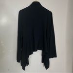 Bryn Walker  Black Open Drawstring Waterfall Shawl Cardigan Sweater Size Medium‎ Photo 1