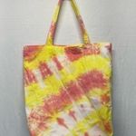 New Hand Crafted Tie Dye Tote Bag Canvas Cotton Yellow and pink Handmade Photo 2