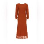 Pamela Love Orange Fringe Sweater Dress Size M Photo 10