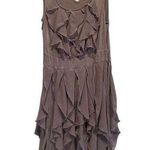 Anthropologie Ric Rac Anthropology Dress Womens Small Sleeveless Fit Flare Ruffle Cocktail tan Photo 0
