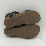 Aetrex  Jillian Size 9.5 Leather Sandals Navy Braided Quarter Strap Arch Support Photo 5