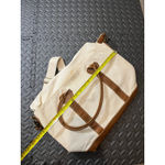 Vintage LL Bean Boat and Tote Canvas Leather Trim Weekender Bag Brown Monogram Photo 11