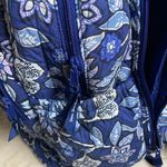 Vera Bradley  Quilted ‘Tropics’ Tapestry Floral Blue Backpack EUC 18in Photo 12