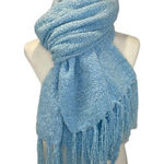 Source Unknown Blue Winter Knit Scarf Warm Thick Wrap Pattern Long for Outdoors Photo 0