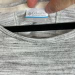 Columbia  Boat Neck White/Gray Marble Striped Long Sleeve Top Size Small Photo 1