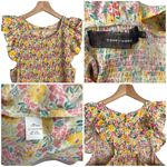 Cool Mode Ditsy Floral Smocked Bodice Midi Dress Yellow Size L Photo 9