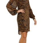 Ganni  Tiger Print Dress‎ NWT Size 34 Size US 2 Animal Print Mobwife Chic Viscose Photo 0
