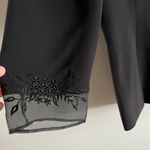 Talbots Vintage  Pure Silk Black Blazer Floral Mesh Cuffs Women’s Size 4 Photo 2