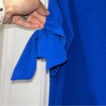 Vine & Love  Royal Blue Blouse with Tie Sleeves Women’s Small Photo 2