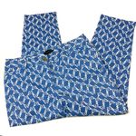 Talbots | The Perfect Crop Blue Butterfly Pattern Cotton Pants 10 Photo 0